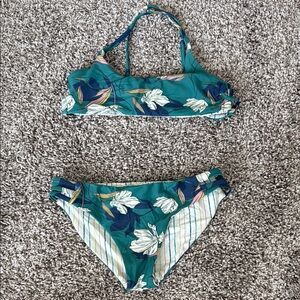 Floral O’Neill Bikini Set in Teal and White